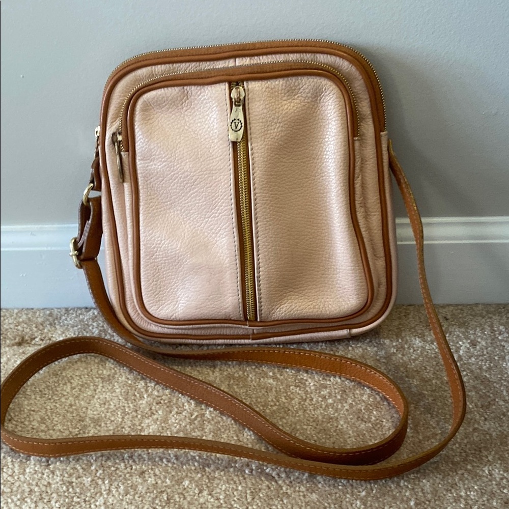 Valentina Crossbody Bag in Blush and Tan